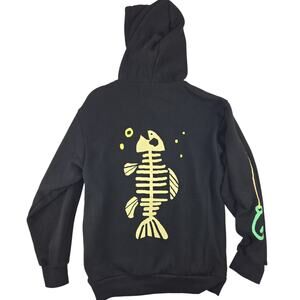 Ohmonah | Black Drown-Fish Hoodie | Size Large